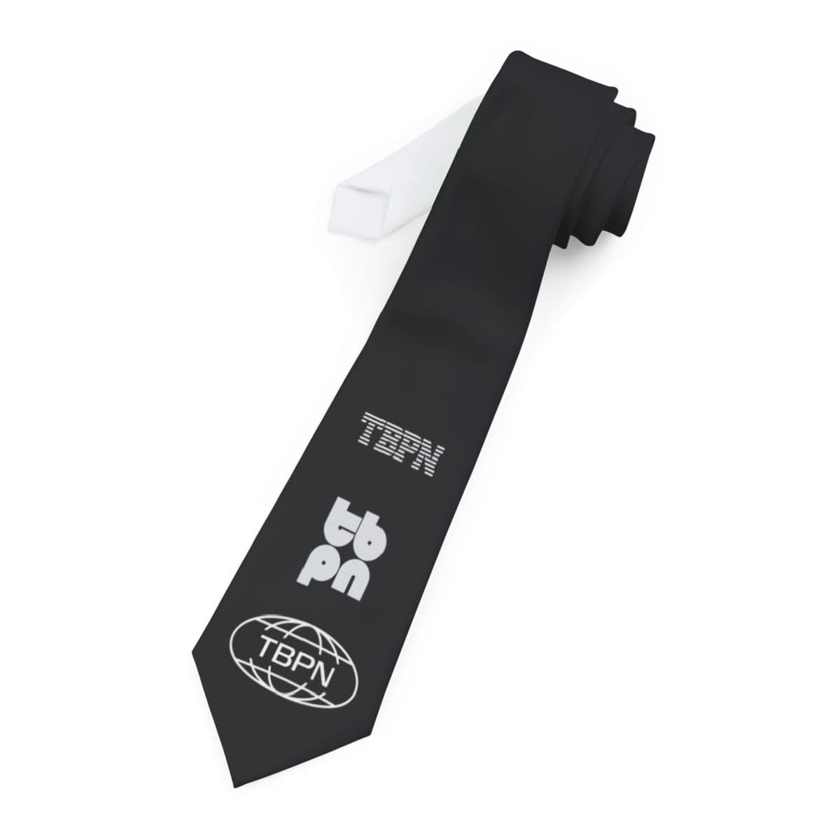TBPN Sleek Black Necktie | Modern Style, Perfect for Formal Wear, Business Meetings, Weddings, Gifts, Office Attire view 2